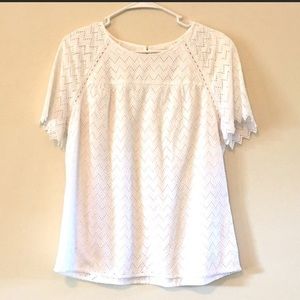 J.Crew Chevron Eyelet Top
